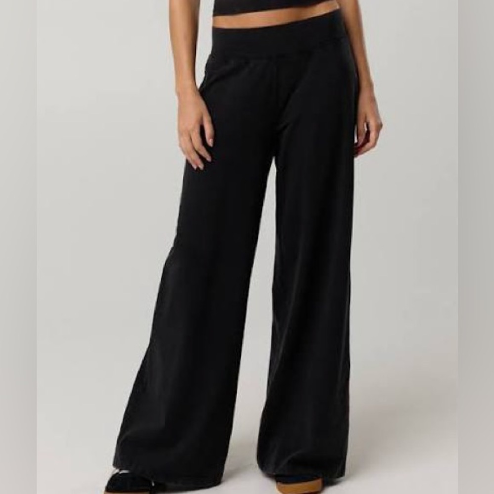 Aerie Black Wide-Leg Pants